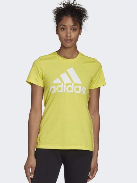 Koszulka z nadrukiem Adidas Performance żółta