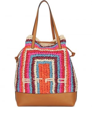 Плетени шопинг чанта на райета Etro кафяво
