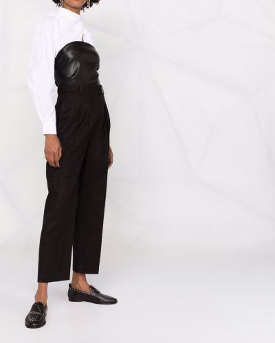 Pantalones de cintura alta Karl Lagerfeld negro