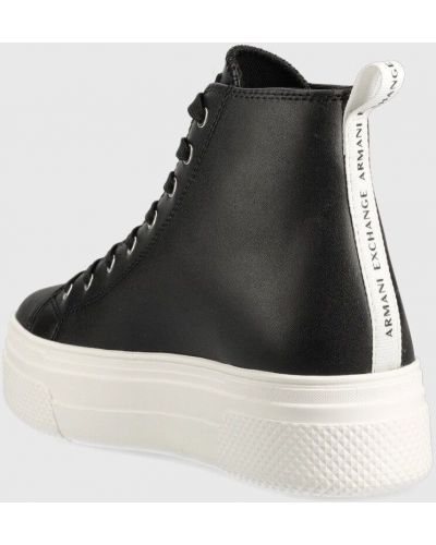 Bőr sneakers Armani Exchange fekete