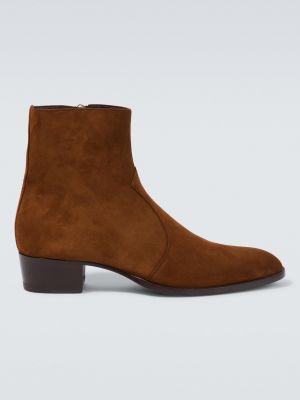 Замшевые ботинки Saint Laurent коричневые