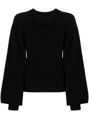 Пуловер с кръгло деколте Karl Lagerfeld черно
