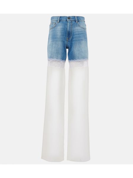 Tyll hög midja jeans Nensi Dojaka blå