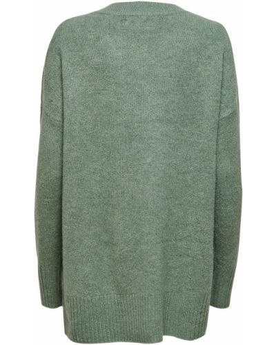 Меланжов пуловер Only зелено