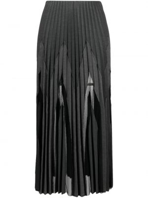 Plisovaná midi sukňa s potlačou s abstraktným vzorom Aviù sivá
