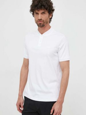 Памучна тениска с дълъг ръкав Calvin Klein бяло