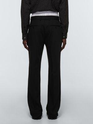 Bavlněné vlněné kalhoty Dolce&gabbana černé