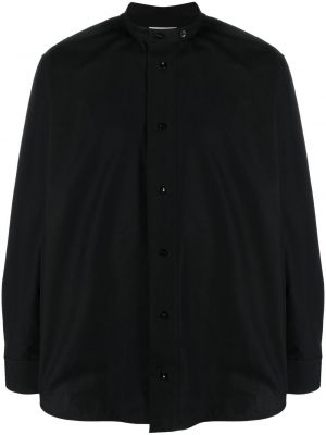 Chemise en coton à col montant Jil Sander noir