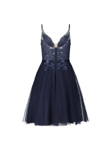 Haftowana sukienka mini elegancka Vera Mont niebieska