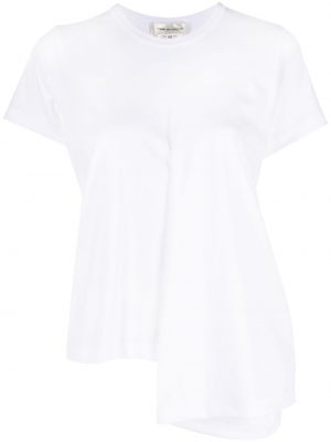 Asimetrična majica z draperijo Comme Des Garçons bela