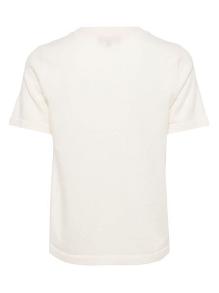 Kaschmir t-shirt mit rundem ausschnitt N.peal weiß