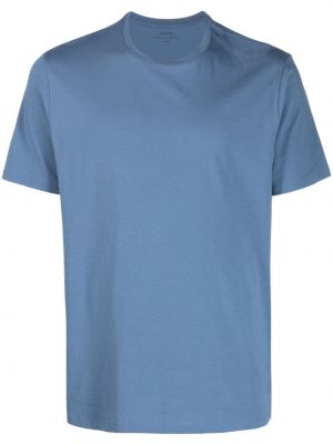 Koszulka bawełniana z okrągłym dekoltem Vince niebieska