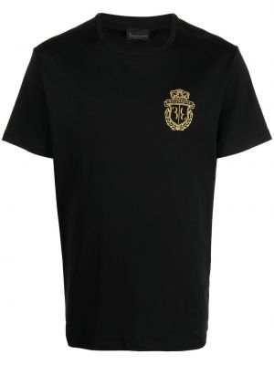 T-shirt med broderi Billionaire svart