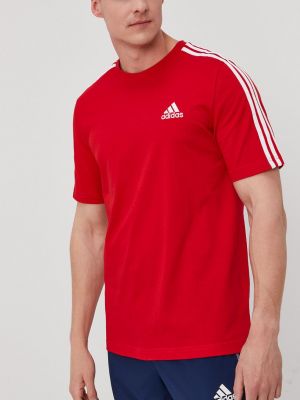 Тениска с дълъг ръкав с апликация Adidas червено