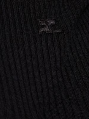 Pull en laine en coton Courrèges noir