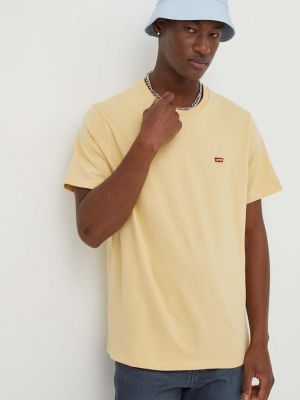 Koszulka bawełniana Levi's żółta