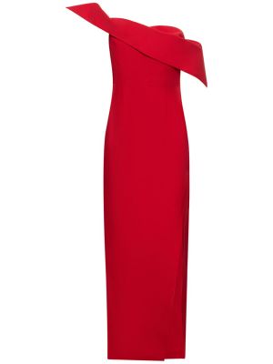 Vestido largo de lana de seda asimétrico Roland Mouret rojo