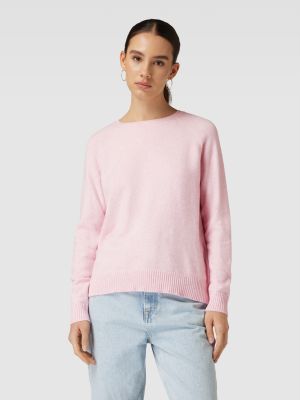Dzianinowy sweter Only różowy