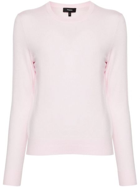 Πλεκτός πουλόβερ με στρογγυλή λαιμόκοψη Theory ροζ