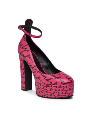 Полуотворени обувки на платформе Pinko розово