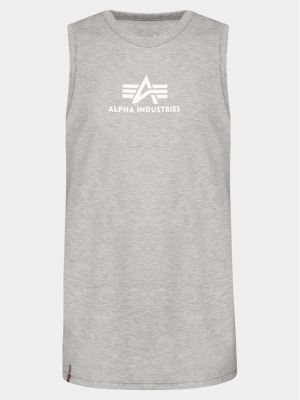 Priliehavé tričko Alpha Industries sivá