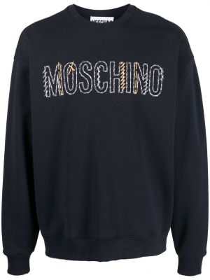 Sweatshirt aus baumwoll mit print Moschino blau