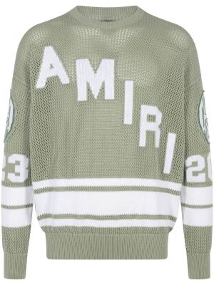 Памучен пуловер Amiri зелено