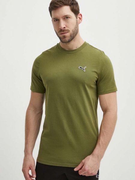 Koszulka bawełniana Puma zielona