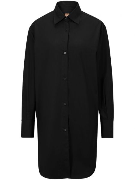 Chemise en coton avec manches longues Boss noir