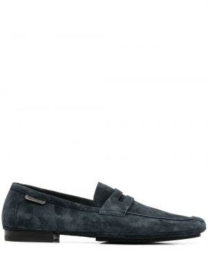 Slip-on ruskind loafers Tom Ford blå