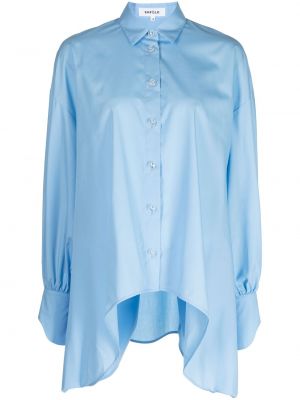 Koszula z wysoką talią zapinana na guziki bawełniana Enfold - niebieski