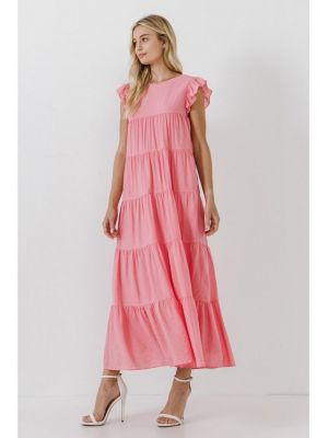 Длинное платье English Factory розовое