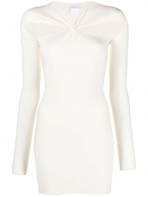 Сатенена коктейлна рокля Amazuìn бяло