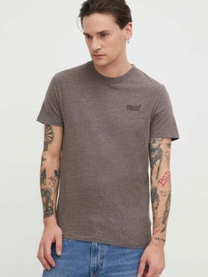 Tricou din bumbac Superdry maro