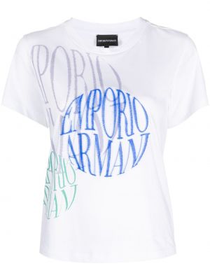 Тениска с принт с кръгло деколте Emporio Armani