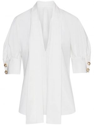 Памучна блуза Oscar De La Renta бяло