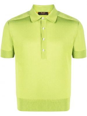 Копринена сатенена поло тениска Moorer зелено