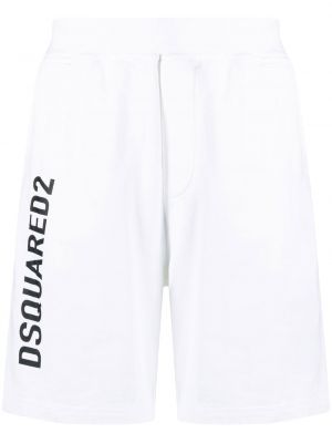 Pantaloncini sportivi con stampa Dsquared2 bianco