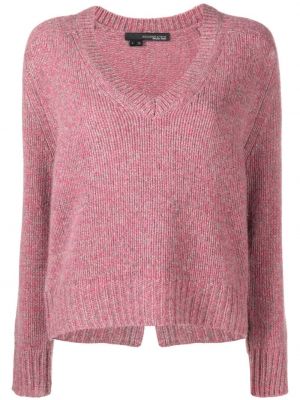 Džemperis ar v veida izgriezumu 360cashmere rozā