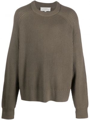 Sweter wełniany z wełny merino Studio Nicholson brązowy