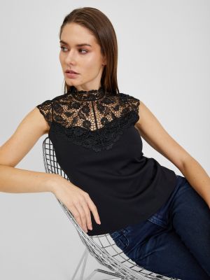 Μπλούζα με δαντέλα Orsay μαύρο