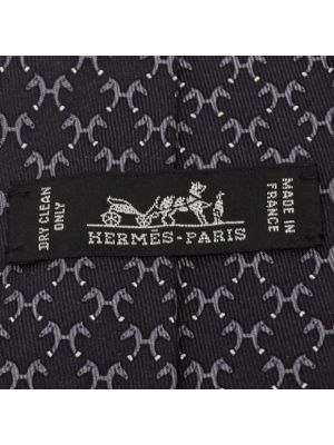 Top de seda Hermès Vintage negro