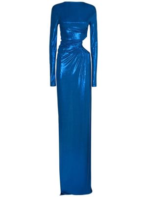 Džerzej dlouhé šaty Balmain modrá