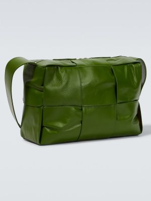 Kožená taška přes rameno Bottega Veneta zelená
