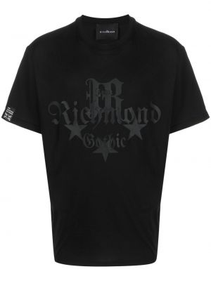 Тениска с принт John Richmond черно
