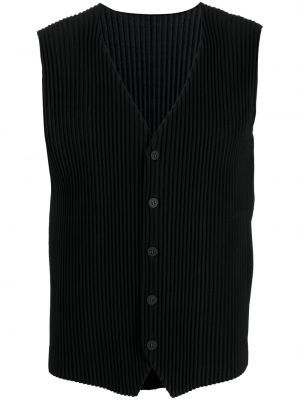 V-hals vest Homme Plissé Issey Miyake svart