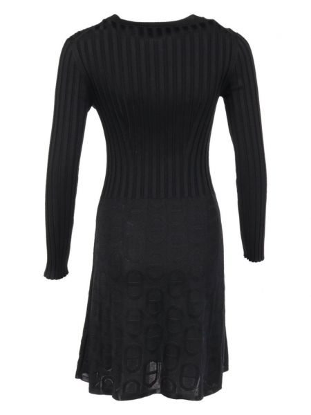 Hedvábné dlouhé šaty Hermès Pre-owned černé