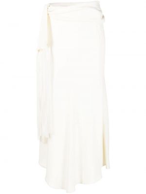 Асиметрична пола с ресни Erika Cavallini бяло