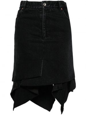 Ασύμμετρη φούστα τζιν Sacai μαύρο