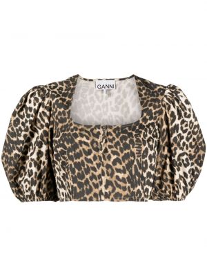 Bluse mit print mit leopardenmuster Ganni